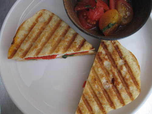 panini with tomato salad