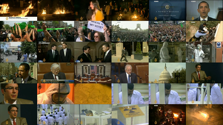 Obama in Al Jazeera broadcast (montage 6x6 cropped)