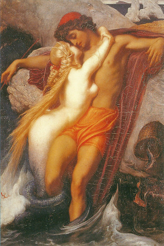 Frederic Lord Leighton (1830-1896), "The Fisherman and the Syren" (from a ballad by Goethe), c. 1856-1858 by sofi01