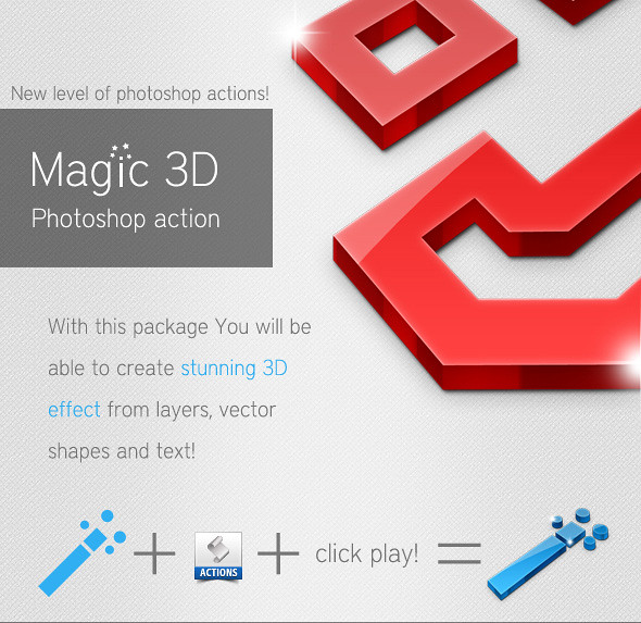 Magic 3D Photoshop Action