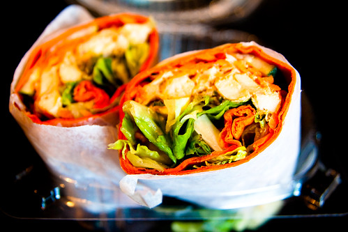 Pure Cafe's Thai Chicken Wrap at Coffee Buddha