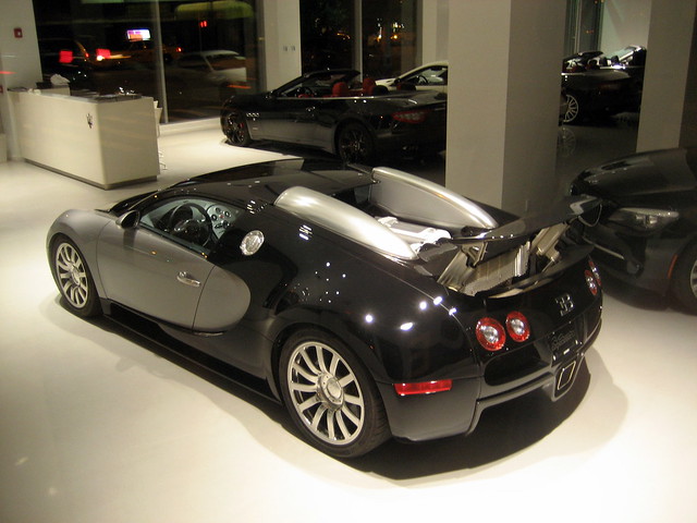 Bugatti Veyron on display at Maserati of Manhattan in Tribeca