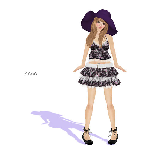 ***Ambrosia***camisole&skirt[rose violet_black]