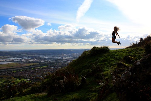 This photo was a self portrait I took on an afternoon hike to the hills that overlook Belfast, Northern Ireland, Andrea Fasen, Queen's University, Bel