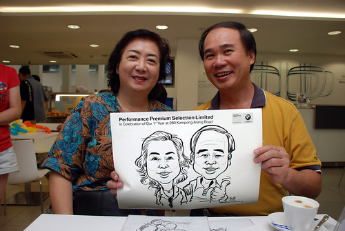 Caricature live sketching for Performance Premium Selection first year anniversary - day 1 - 12
