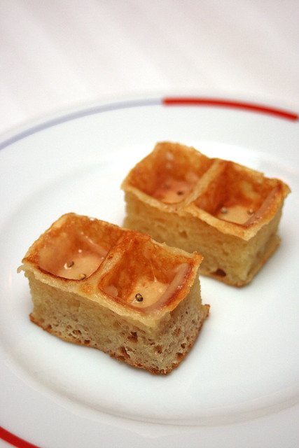 Waffle with parmigiano cheese and black pepper