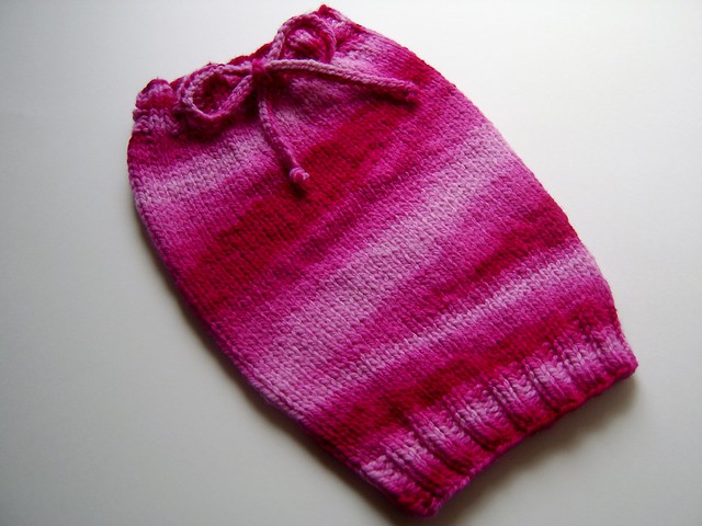 Knitted Newborn Soaker Sack<br>Raging Magenta