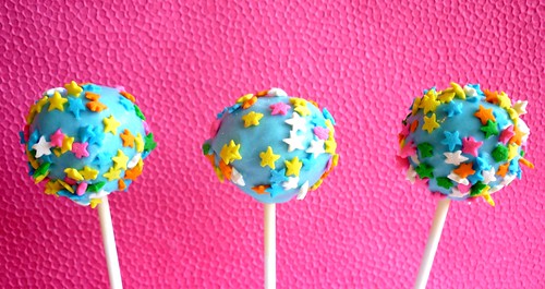 Star sprinkles cake pops