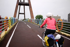 A bridge on the Shiroishi Cycling Road, Sapporo, Hokkaido, Japan