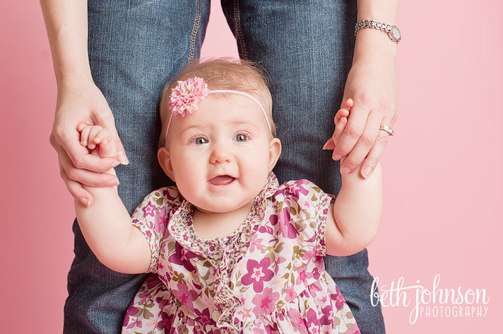 six month old baby girl in tallahassee photography studio