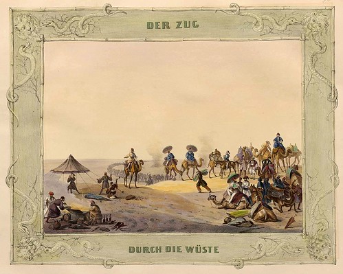 001-Caravana a traves del desierto-Malerische Ansichten aus dem Orient-1839-1840- Heinrich von Mayr-© Bayerische Staatsbibliothek 