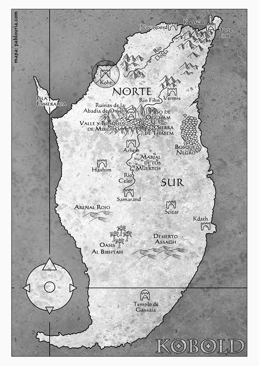 Mapa de la novela Kobold, seÃ±or de las cadenas - Pablo Uria ilustrador de mapas