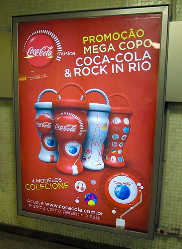 2011 Rock in Rio 750 ml Plastic Glass Promo Metro Coca-Cola Rio de Janeiro by roitberg