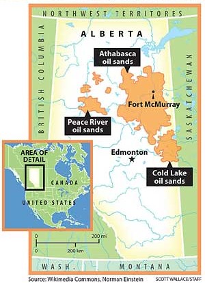 Tar Sands Map - Alberta Only