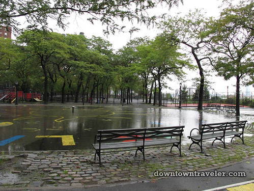 Aftermath of Hurricane Irene in NYC_East River Park playground 2