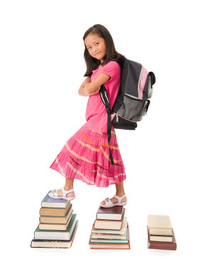  School Girl with backpack