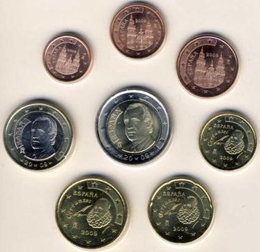Sada 8 Euro mincí Španielsko 2009