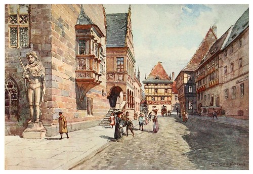 015-Calle y Ayuntamiento en Halberstadt-Germany-1912- Edward y Theodore Compton ilustradores
