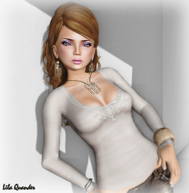 FL9 ::CB:: Lace moments - Soft Brown & Belleza Chloe (grp gift) - I changed the shape of my face for this pic. I have been working on a different jawline. So, if you have any thoughts on it, pls let me know ^^