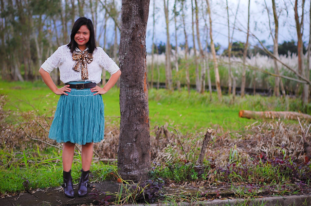 The Girl With The Green Skirt, budget fashion, thrift skirt and top, leopard scarf, mommy style, personal stye, denise katipunera