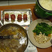 金針排骨，培根金針菇捲，A菜拌雪白菇，白飯