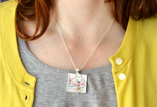 Meat and Taters cat necklace