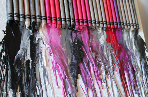 Crayon Canvas Melt - Barbie Closeup