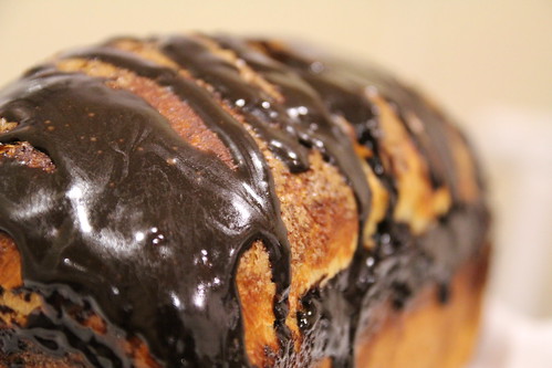 drizzled with chocolate ganache