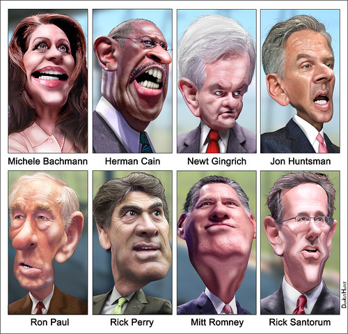 Caricatures: GOP Presidential Debate Participants September 2011