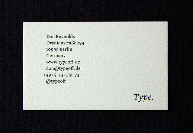 Business card front-on