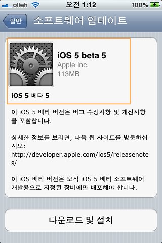 iOS Beta 5