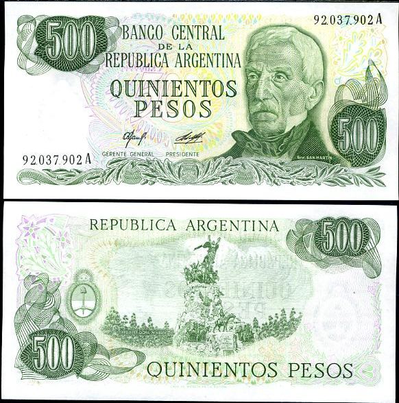 500 Pesos Argentína 1977-82, Pick 303