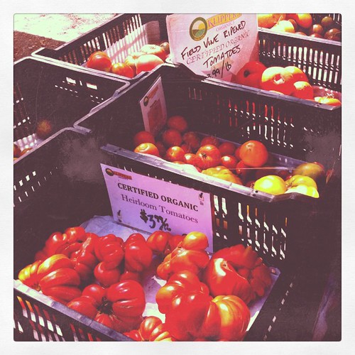 Hierloom tomatoes at the market