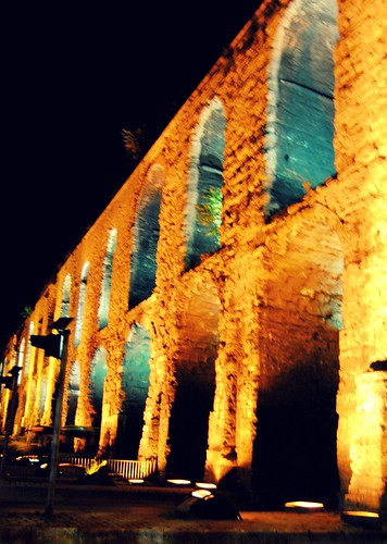 Aqueduct of Valens at Night
