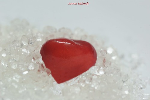True Heart......An Aril  of pomegranate fruit placed on Sugar crystal