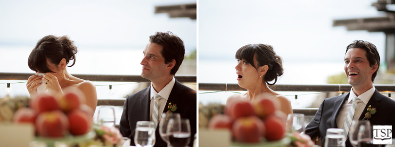 Bride and Groom Toast Reactions