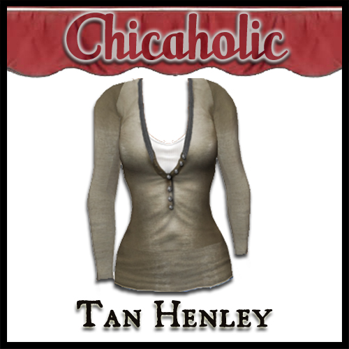 Chicaholic Tan Long Sleeve Henley by Shabby Chics