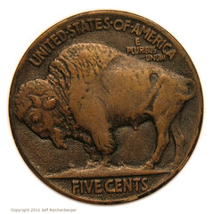1913 Buffalo Nickel in copper reverse