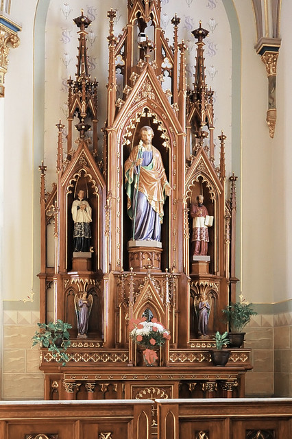 Saint Peter Roman Catholic Church, in Jefferson City, Missouri, USA - altar of Saint Joseph