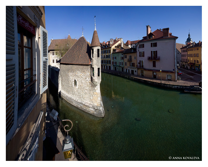 Annecy and Palais d'Isle in the morning