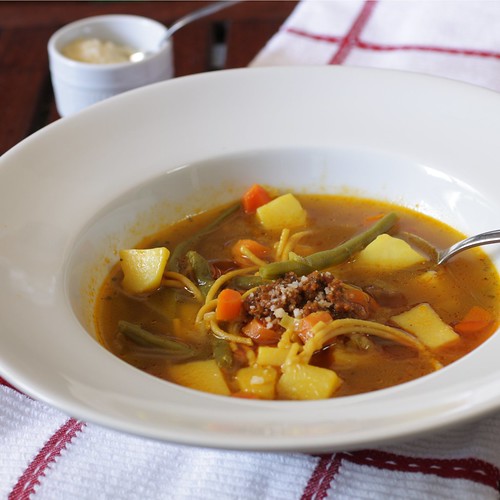 vegetable soup with parmesan