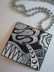 candyfloss at the beach zentangle necklace 2