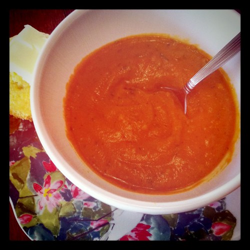 Carrot and Cilantro Pesto Soup