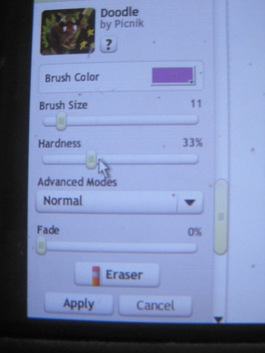 Select a brush size (the smaller the number, the thinner the brush)