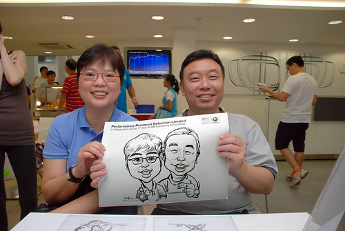 Caricature live sketching for Performance Premium Selection first year anniversary - day 1 - 7