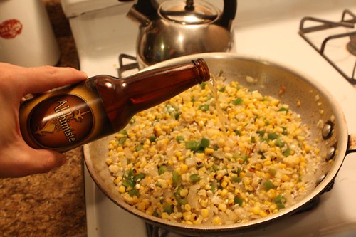 Making Lobster Ale Risotto with Grilled Corn