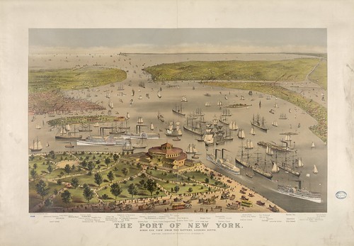 Port of New York - birds eye view from the battery looking South
