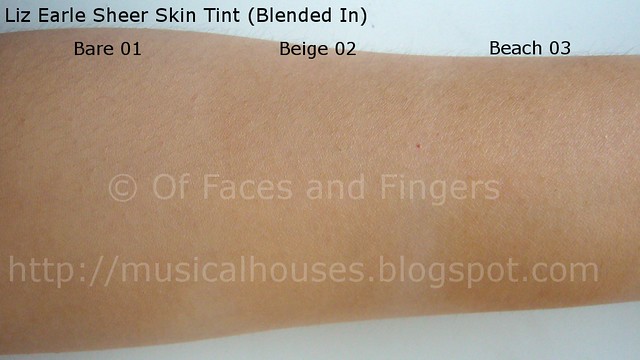 liz earle sheer skin tint swatches blended