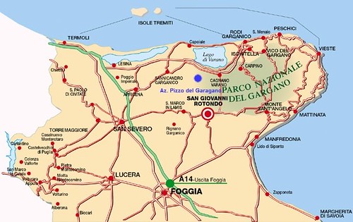Mapa a San Giovanni Rotondo