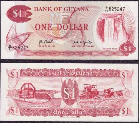 1 Dolár Guyana 1966-92, Pick 21